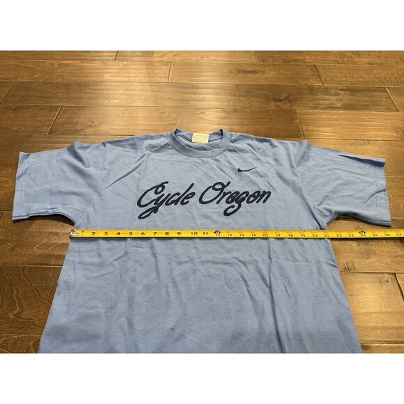 Vintage Y2K Nike Blue Cycle Oregon Tree Back Print T-Shirt Size M MEDIUM - Picture 8 of 8